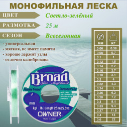 Леска Owner Broad 0.20 25м