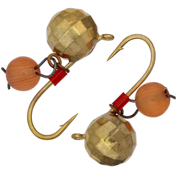 Мормышка вольфрамовая Condor Шар фигурный с ушком d 4,0 мм, вес 0,58 гр, безмотылка, золото Кошачий глаз 10 шт