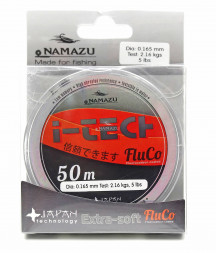 Леска Namazu I-Tech Fluco, L-50 м, d-0,165 мм test-2,16 кг, прозрачная