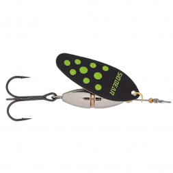 Блесна SIBBEAR вращающаяся Pulsaro №2 L 50 мм, W 5.0 гр, C Black with Shartreuse Dots